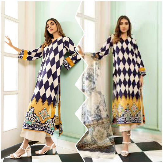 New Trending Designer Printed Lawn Suit - Stylish 2 PCs (Copy) Fashion Fantasia Store