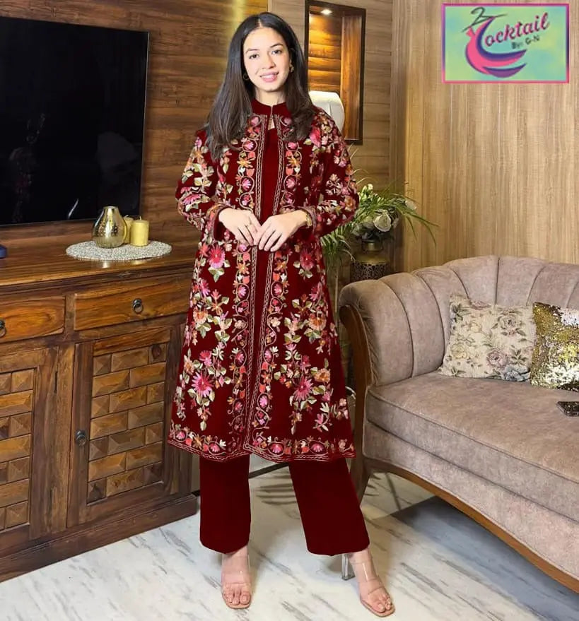 Gown Silk Embroidered Suit Fashion Fantasia Store