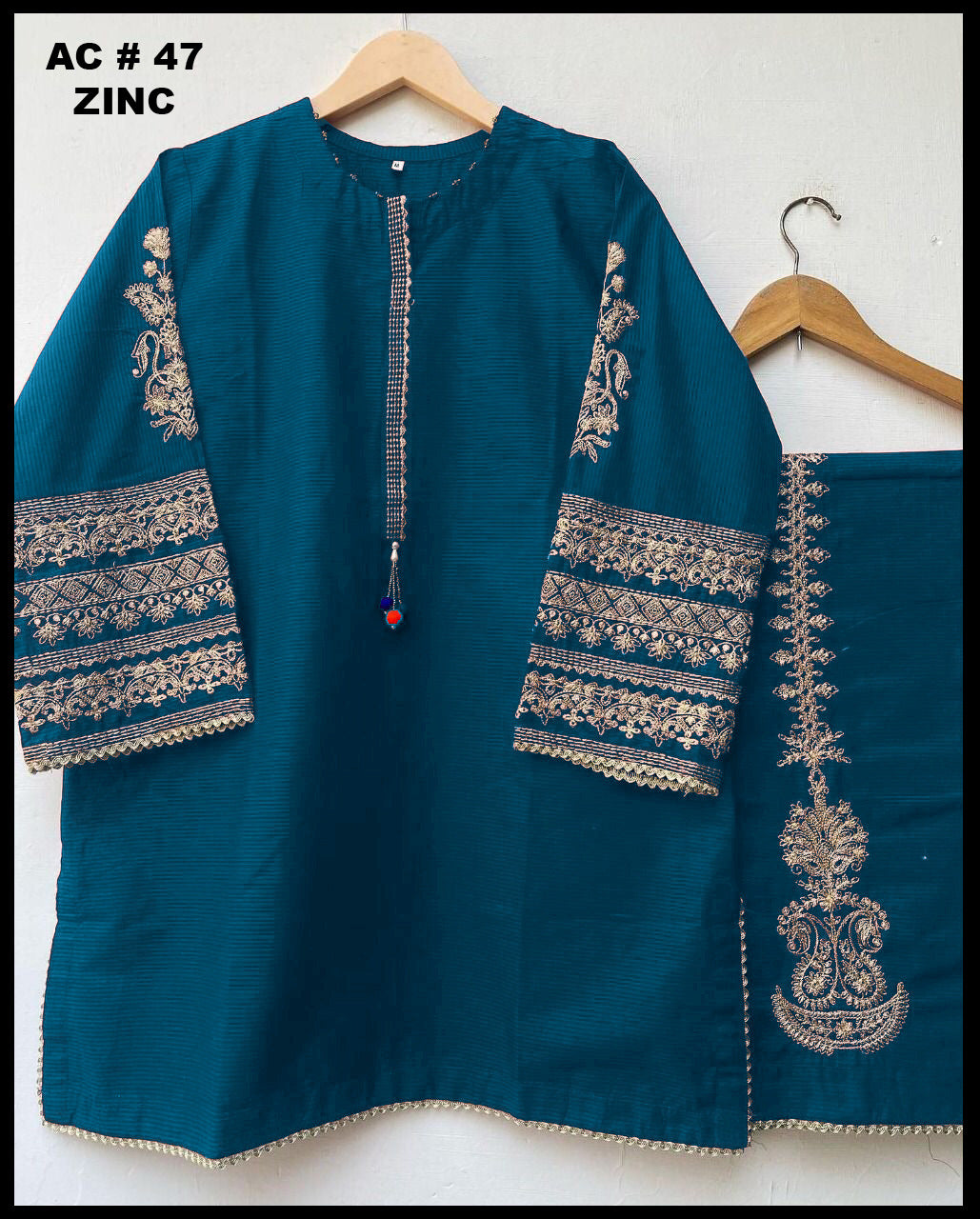 Silk Embroidered Suit - 2 PCs Fashion Fantasia Store