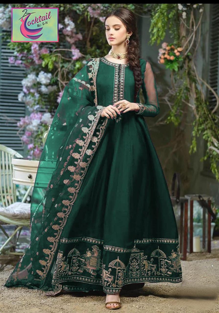 Chiffon Embroidered Suit with Dupatta - 3 PCs Fashion Fantasia Store