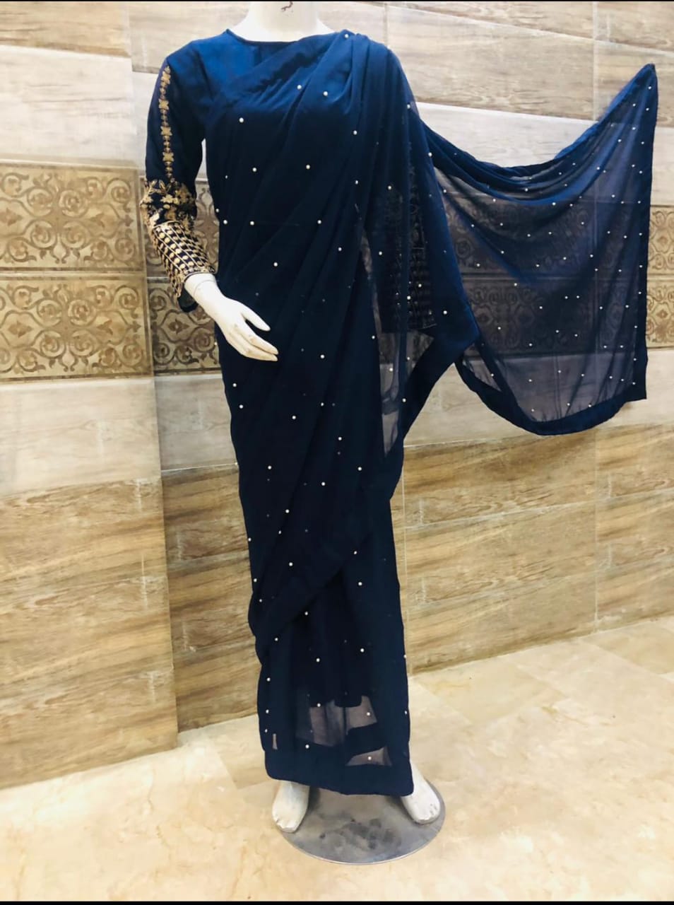 Designer Saree Embroidered and Pearl work (Ready to Wear) Fashion Fantasia Store