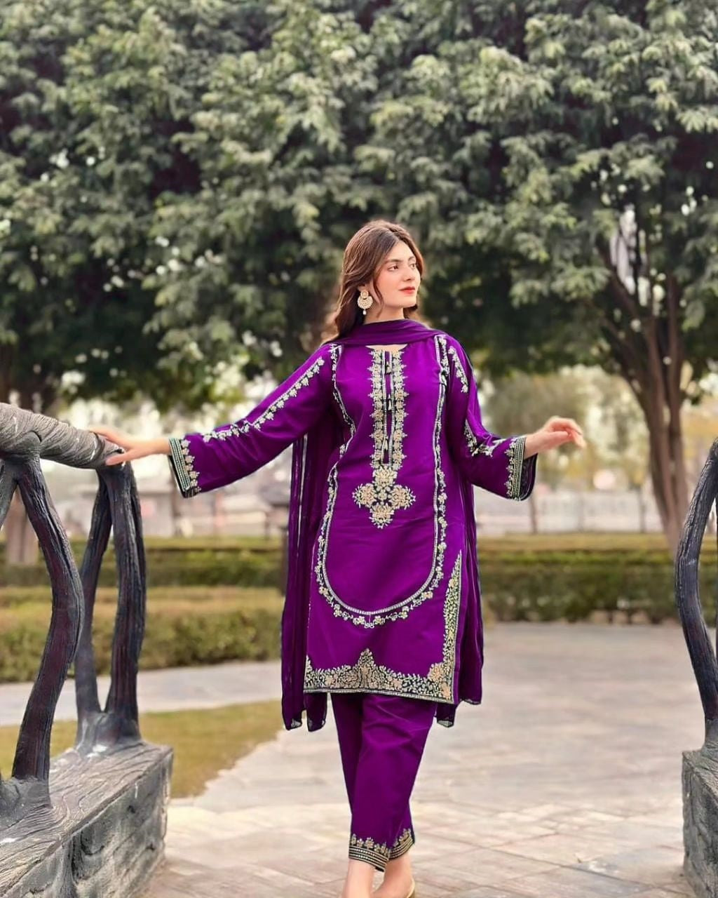 Embroidered Soft Cotton Suit - 2 PCs Fashion Fantasia Store