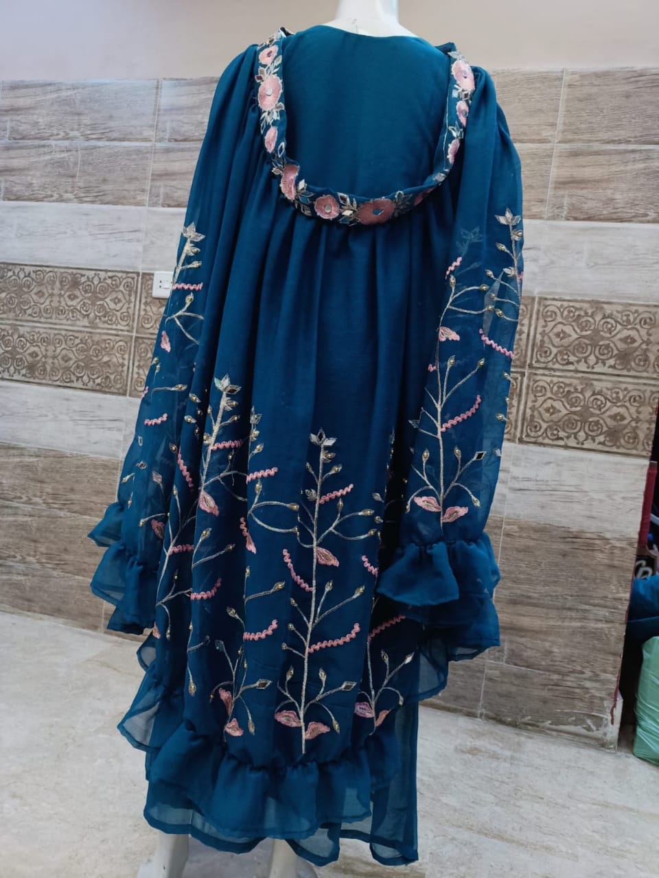 Fancy Embroidered Maxi Suit with Dupatta - 3 PCs Fashion Fantasia Store