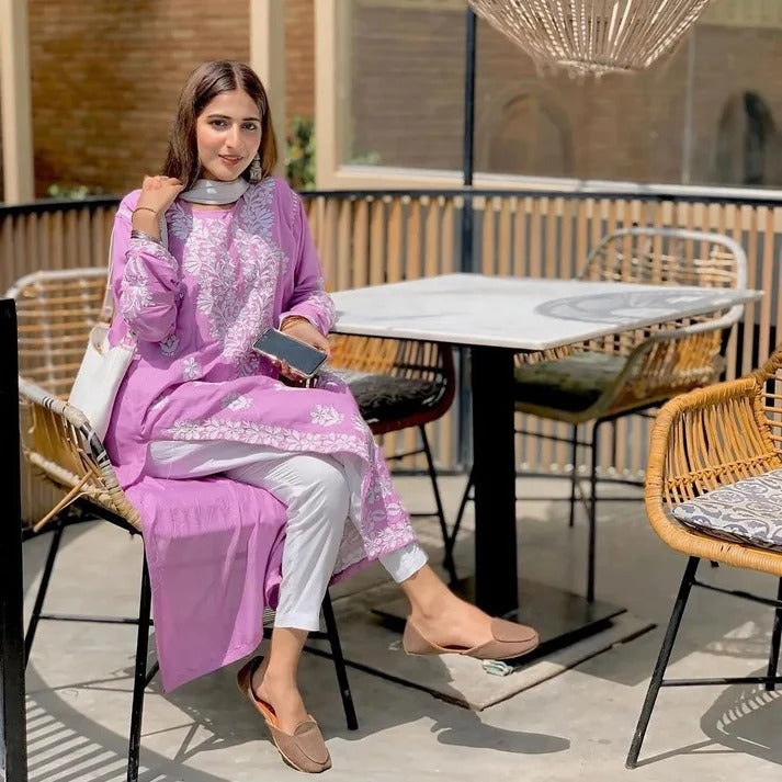 Designer Indian Long Embroidered Kurti - Only Kurti (Ready to wear) Fashion Fantasia Store