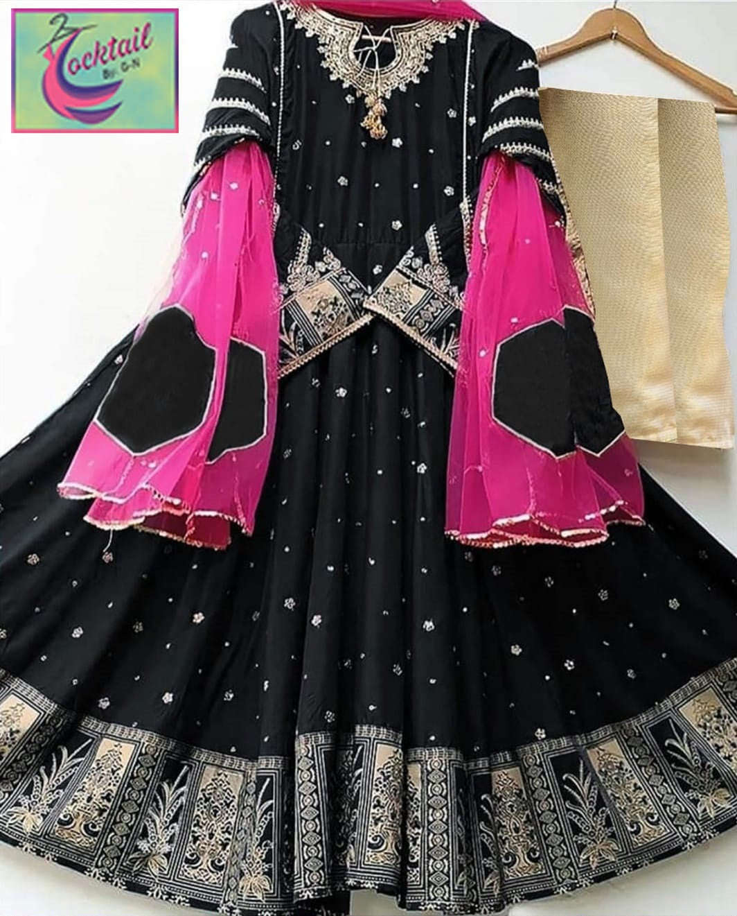 Silk Embroidered Suit with Dupatta - 3 PCs Fashion Fantasia Store